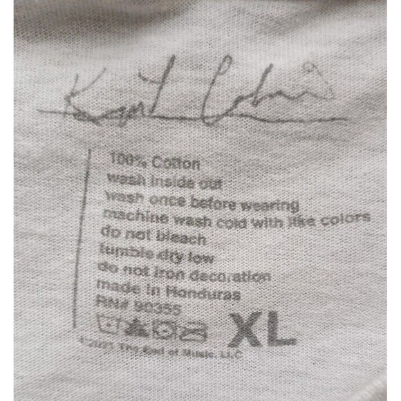 Kurt Cobain T-Shirt Men's XL White Short Sleeve - Picture 5 of 8